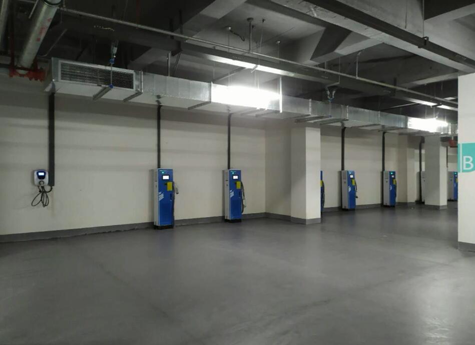AC EV Chargers by Pilot x Piwin in an Italian underground parking garage, providing electric vehicle charging solutions.